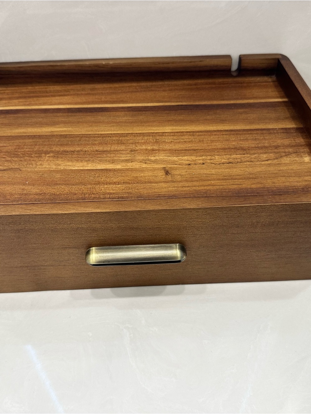 Shanik Essential Oil box with Brass Handle - Brown